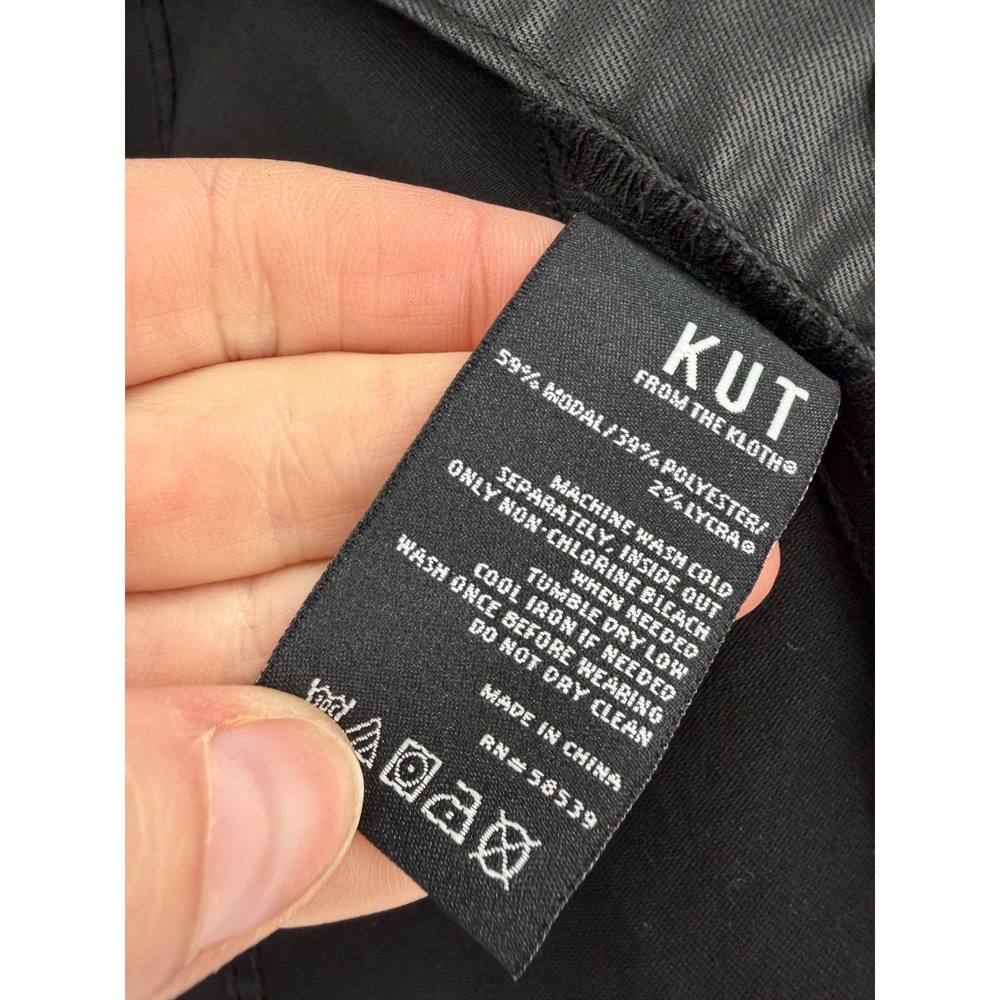 Kut from the Kloth Kara Coated Jacket Womens XS Black Frayed Hem Crop KJ0314MC1 - Picture 5 of 9